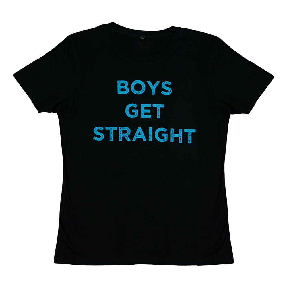 BOYS GET STRAIGHT BLACK T-SHIRT