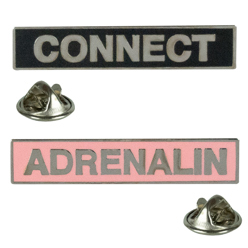 CONNECT AND ADRENALIN ENAMEL 2 PIN BADGE SET