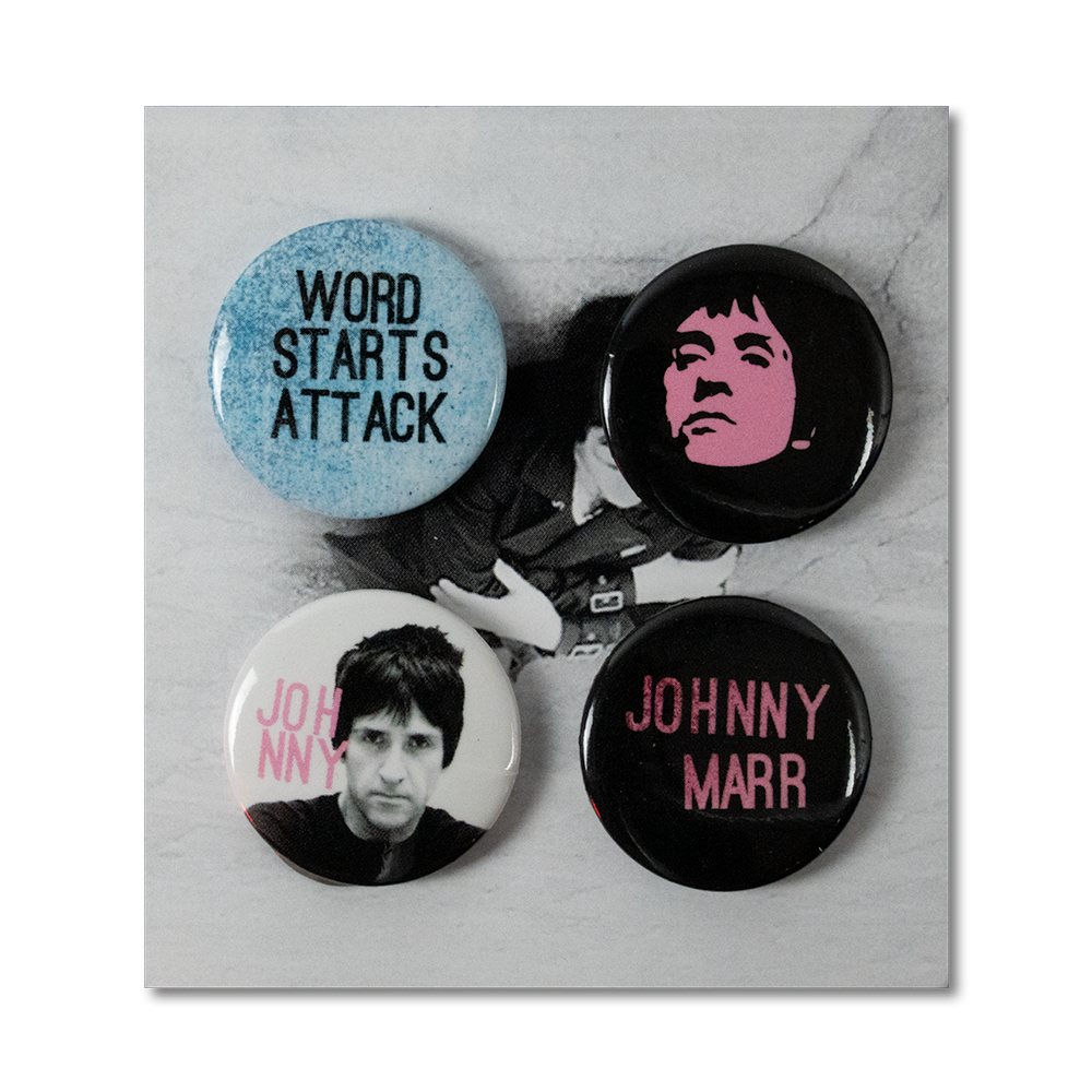 WORD STARTS ATTACK 4-BADGE SET
